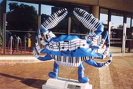 [photo, Blue Crab Music, fiberglass crab sculpture, Meyerhoff Symphony Hall, 1212 Cathedral St., Baltimore, Maryland]